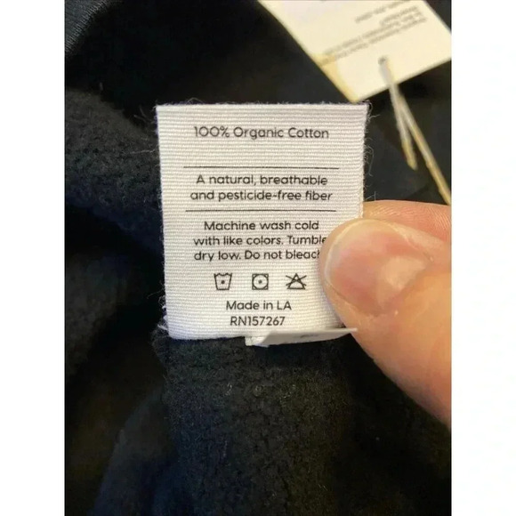 Mate the Label Women's Organic Fleece Cropped Sweatshirt 1X Black - Picture 7 of 7